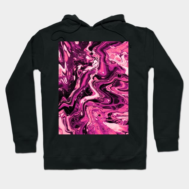 Going Nuclear - Abstract Acrylic Pour Painting - Hot Pink Variant Hoodie by dnacademic